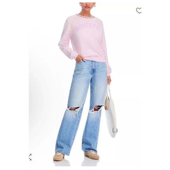 MOTHER The Camper Sweatshirt Pink Women's Sz XS NEW $198 - Picture 7 of 13